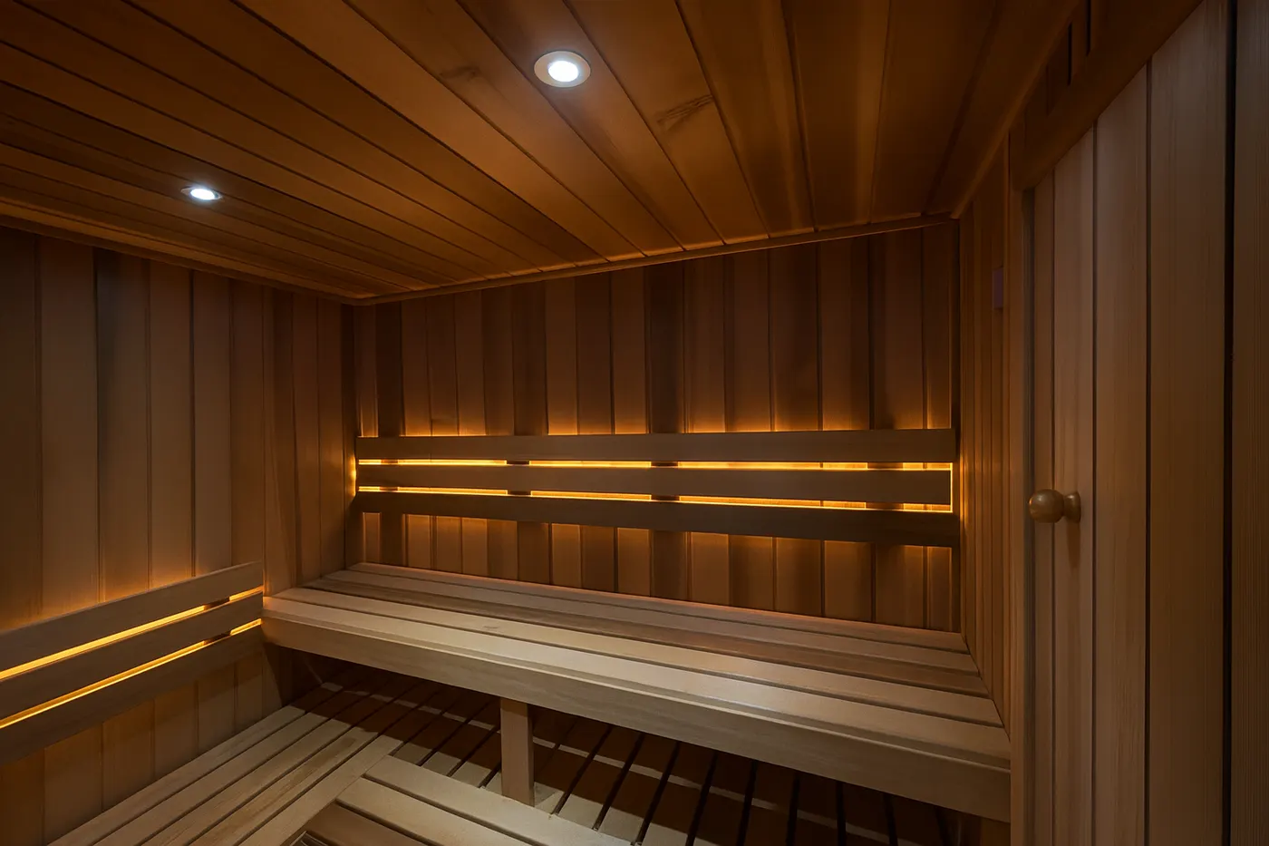 Bespoke sauna interior built by Sutton Saunas
