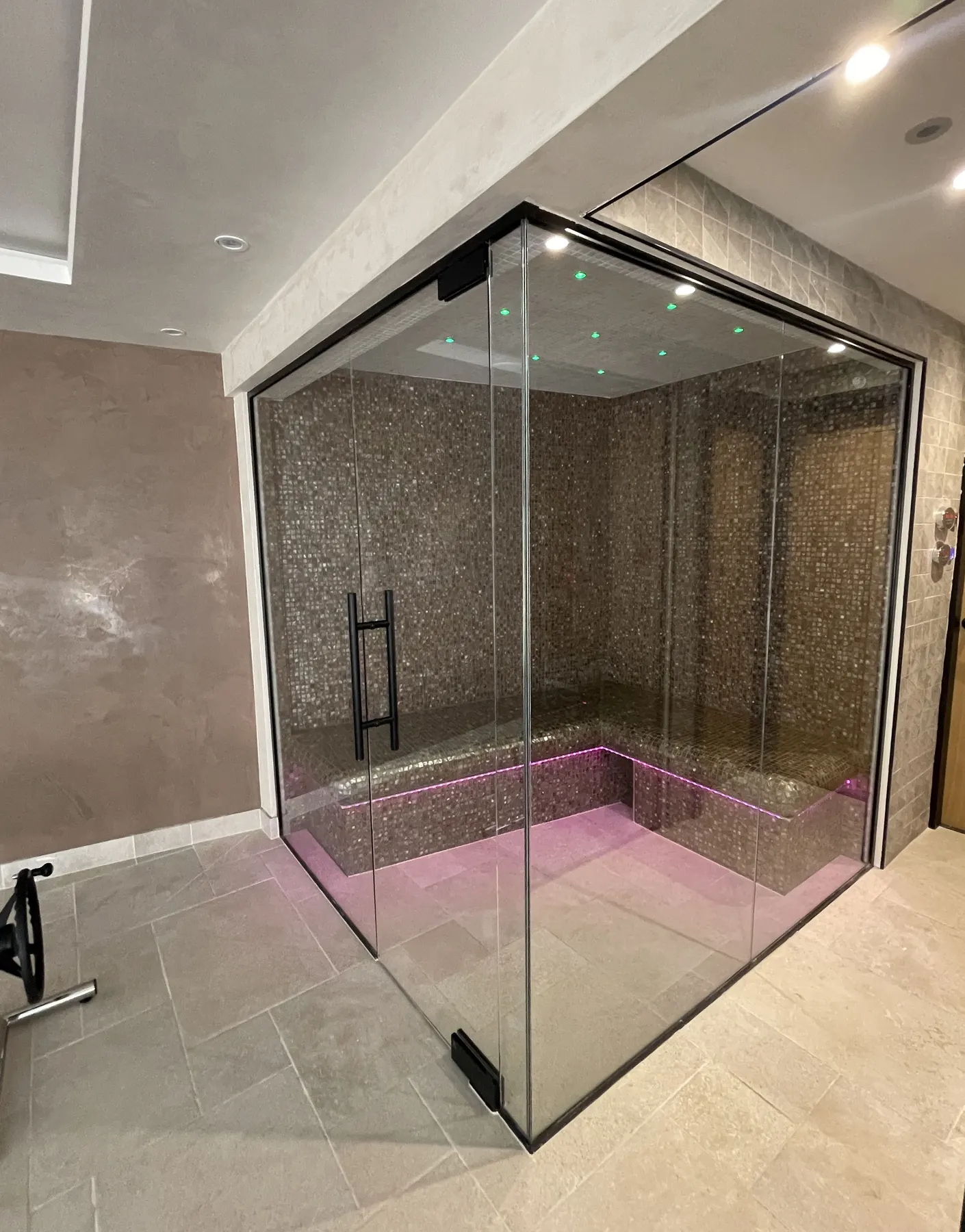 Bespoke Steam Room designed and installed by Sutton Saunas